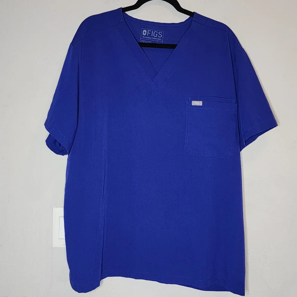 Figs 2 Piece Scrub Set Leon Three Pocket Top Axim Cargo Pants Men's Sz XXL Blue - Picture 4 of 16